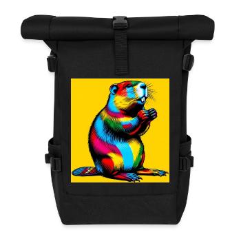 Bieber - Rolltop Rucksack - Schwarz - Vorne