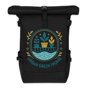 Grüner Daumen - Rolltop Rucksack - Schwarz - Vorne