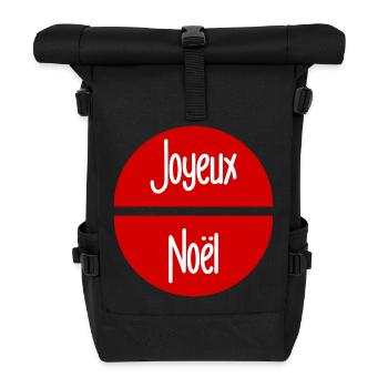 MERRY CHRISTMAS. CHRISTMAS. MERRY CHRISTMAS. MERRY CHRISTMAS - Roll Top Backpack - black - Front