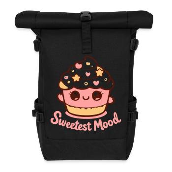 Süßes Cupcake-Motiv mit Herzen - Rolltop Rucksack - Schwarz - Vorne