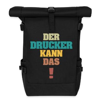 Drucker - Rolltop Rucksack - Schwarz - Vorne