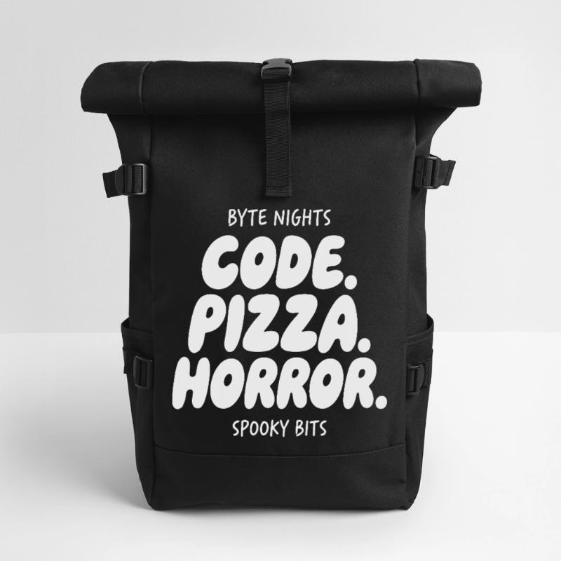 Byte Nächte: Code Pizza Horror Rolltop Rucksack