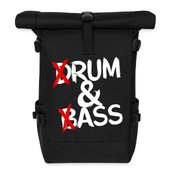 Drum & Bass Rum & Ass lustiger Schlagzeuger - Rolltop Rucksack - Schwarz - Vorne