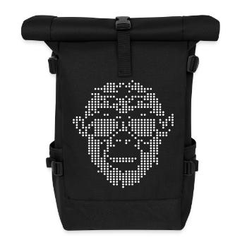 Design du singe aux lunettes de soleil - Sac à dos roll top - noir - Devant