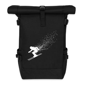 Skiing Skiers Ski Skiing Holidays - Roll Top Backpack - black - Front