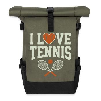 Chemise de tennis, sweat à capuche I Love Tennis, short - Sac à dos roll top - olive/noir - Devant