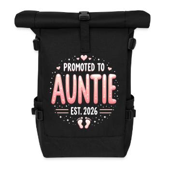 Tante 2026 Tante 2026 Befördert zu Tante 2026 - Rolltop Rucksack - Schwarz - Vorne