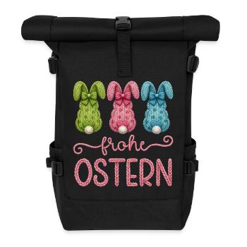 Frohe Ostern - Rolltop Rucksack - Schwarz - Vorne
