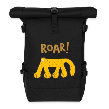 Roar Wild Animal Funny Cute Wildlife Design - Rolltop Rucksack - Schwarz - Vorne