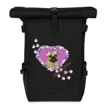 Ruhende B!tch Face Frenchie - Rolltop Rucksack - Schwarz - Vorne