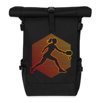 Pickleball Match Gift for Pickleball Game Fans - Roll Top Backpack - black - Front
