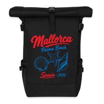 Malle 2026 Mallorca Palma Beach Spain 2026 - Rolltop Rucksack - Schwarz - Vorne