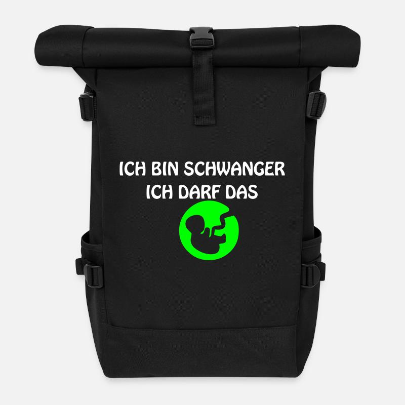 ICH BIN SCHWANGER - Rolltop Rucksack - Schwarz