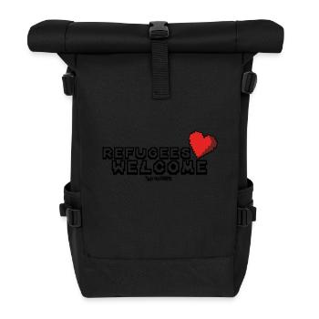 Refugees Welcome Pixel Design - Roll Top Backpack - black - Front