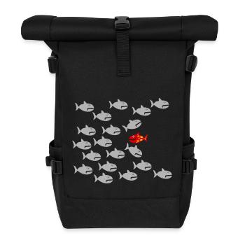 Sei Anders !!! - Rolltop Rucksack - Schwarz - Vorne
