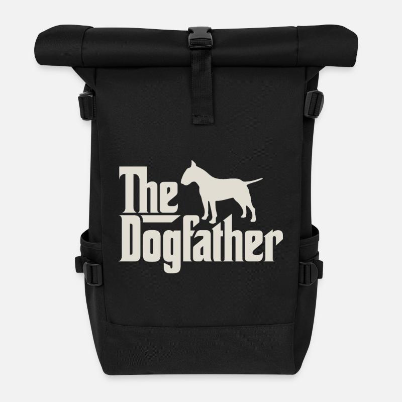 The Dogfather - Bullterrier - Rolltop Rucksack - Schwarz