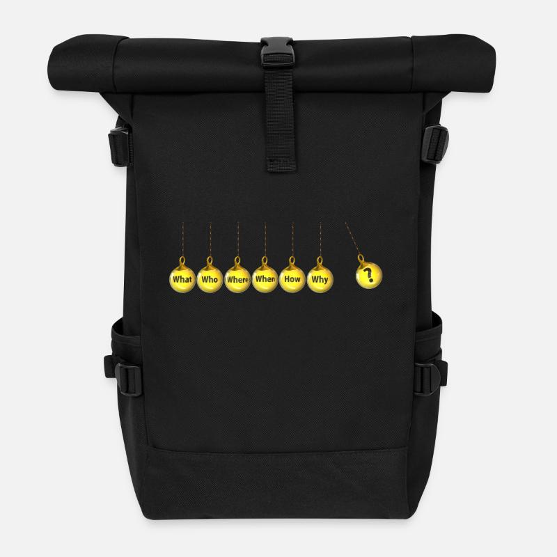 Fragen - Rolltop Rucksack - Schwarz