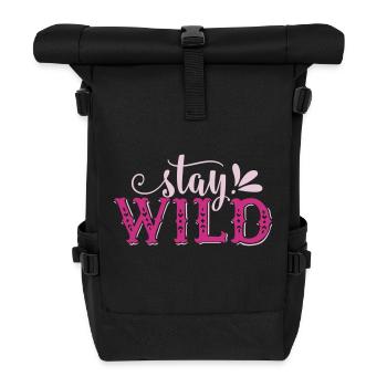 Stay Wild - Rolltop Rucksack - Schwarz - Vorne