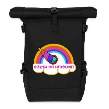 Death by unicorn - Roll Top Backpack - black - Front
