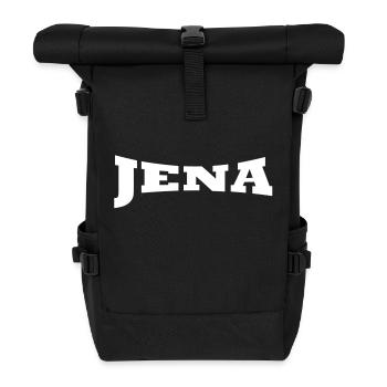 Jena Schriftzug - Rolltop Rucksack - Schwarz - Vorne