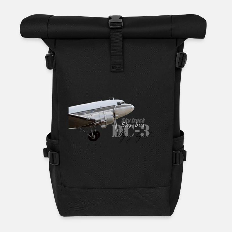 DC-3 - Rolltop Rucksack - Schwarz