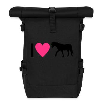 horse - Roll Top Backpack - black - Front