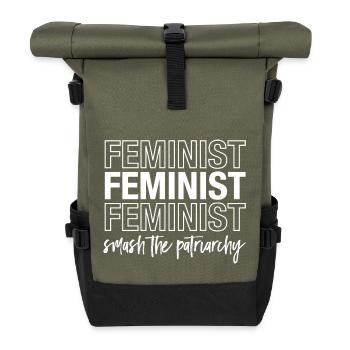 Feminist - Smash The Patriarchy - Roll Top Backpack - olive/black - Front