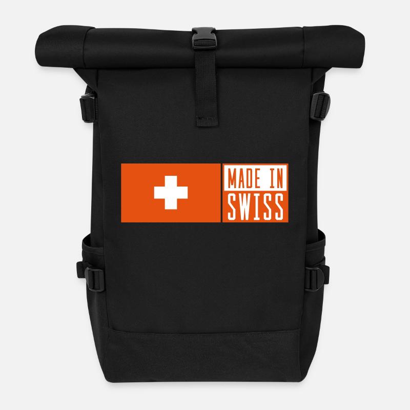 made in swiss - Rolltop Rucksack - Schwarz