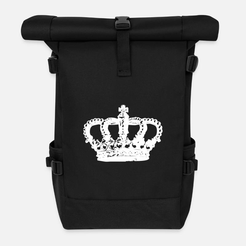 Couronne blanche, gratuite - Sac à dos roll top - noir