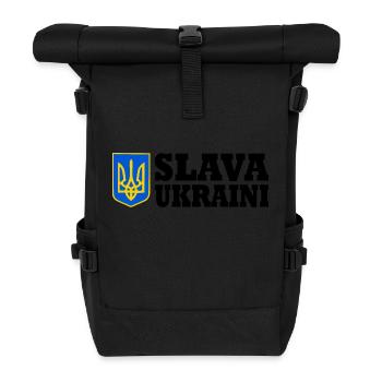 Slava ukraini - Rolltop Rucksack - Schwarz - Vorne