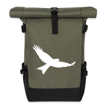 Oiseau de proie en blanc - Sac à dos roll top - olive/noir - Devant