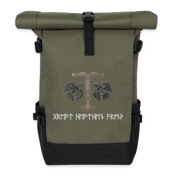 Odinist Order Great Heathen Army - Roll Top Backpack - olive/black - Front