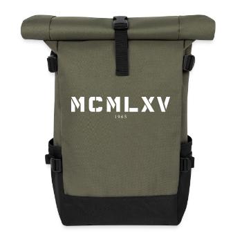 Année de naissance en chiffres romains Fabriqué en 1965 - Sac à dos roll top - olive/noir - Devant