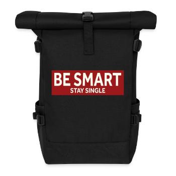 BE SMART - STAY SINGLE - Roll Top Backpack - black - Front