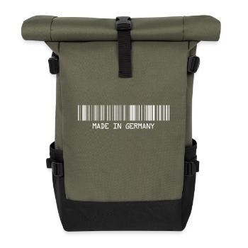 Fabriqué en Allemagne - Deutschland - Code-barres - Strichco - Sac à dos roll top - olive/noir - Devant
