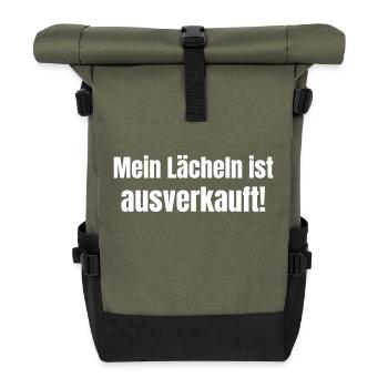 My smile is sold out! - Roll Top Backpack - olive/black - Front