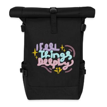 Feel deeply in pastel - Roll Top Backpack - black - Front