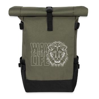 Leo « CHEMIN VÉRITÉ VIE » - Sac à dos roll top - olive/noir - Devant