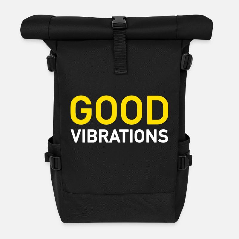 Good Vibrations - Rolltop Rucksack - Schwarz