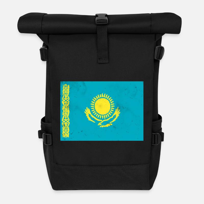 Flagge von Kasachstan - Rolltop Rucksack - Schwarz
