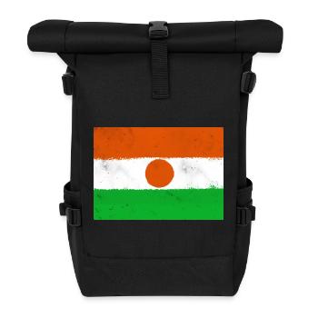 Flag of Niger - Roll Top Backpack - black - Front
