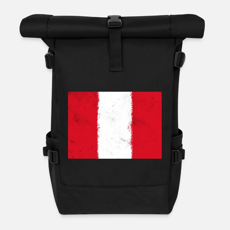 Drapeau du Pérou - Sac à dos roll top - noir