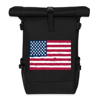 Flagge der Vereinigten Staaten - Rolltop Rucksack - Schwarz - Vorne