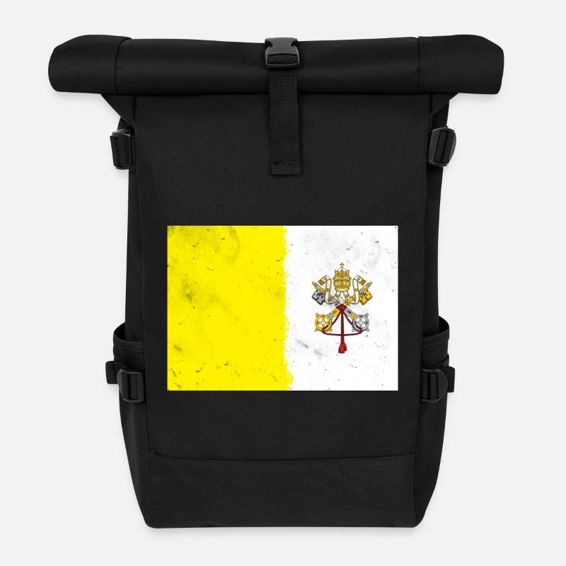 Drapeau du Vatican - Sac à dos roll top - noir
