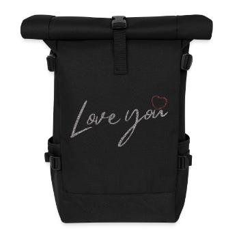 Love you - Rolltop Rucksack - Schwarz - Vorne