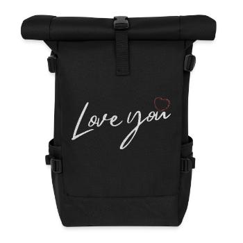 love you Lieblingsmensch - Rolltop Rucksack - Schwarz - Vorne