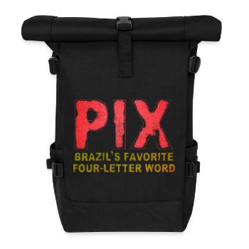 PIX - Brasiliens beliebtestes Wort mit vier Buchstaben - Rolltop Rucksack - Schwarz - Vorne