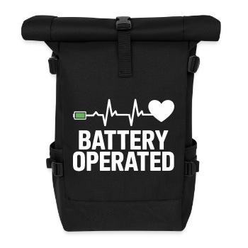 Signal cardiaque alimenté par batterie - Sac à dos roll top - noir - Devant