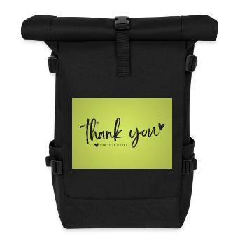 Script de remerciement sur Lime Green - Sac à dos roll top - noir - Devant
