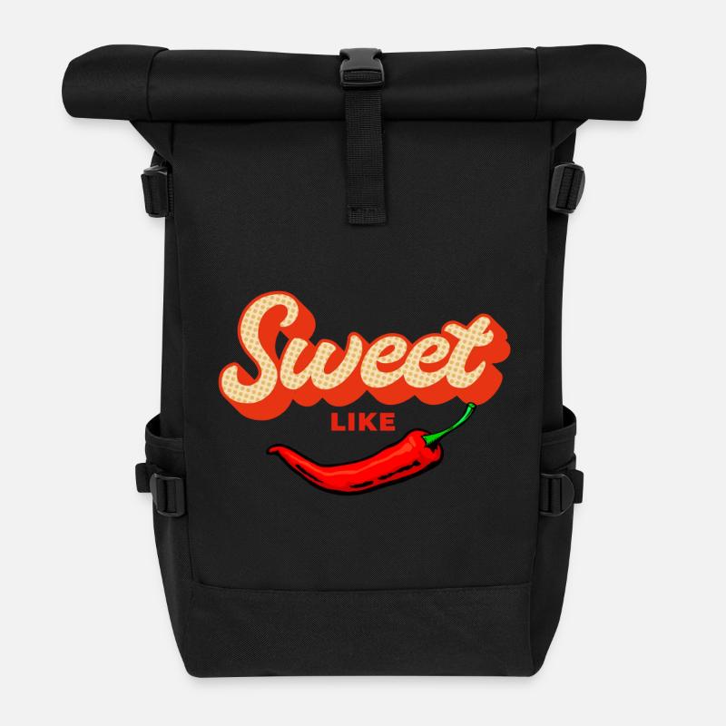 Fiery-sweet statement: Sweet Like Chili Vibe - Roll Top Backpack - black